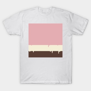 Melted Neopolitan Ice Cream Stripe Pattern T-Shirt